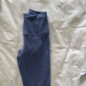 lululemon Wunder Train Water Drop Blue High-Waisted Leggings 25”